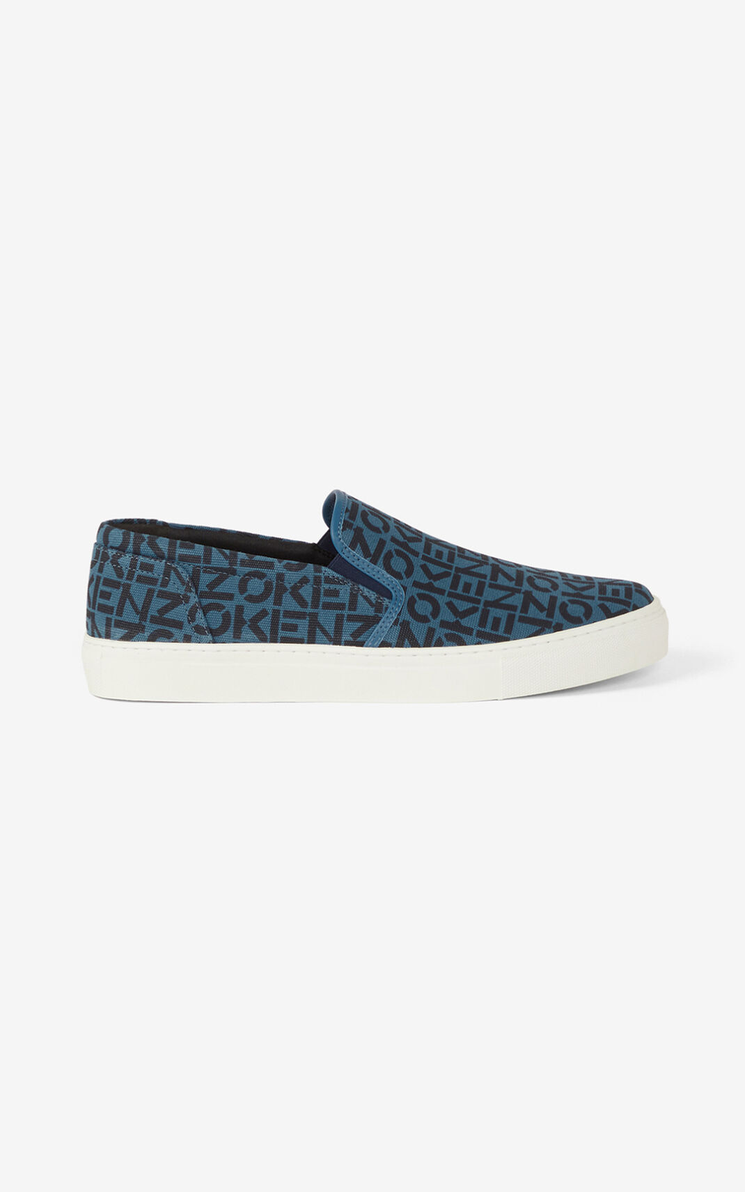 Baskets Kenzo Homme K Skate Monogram laceless Bleu Foncé MAJYW-5743